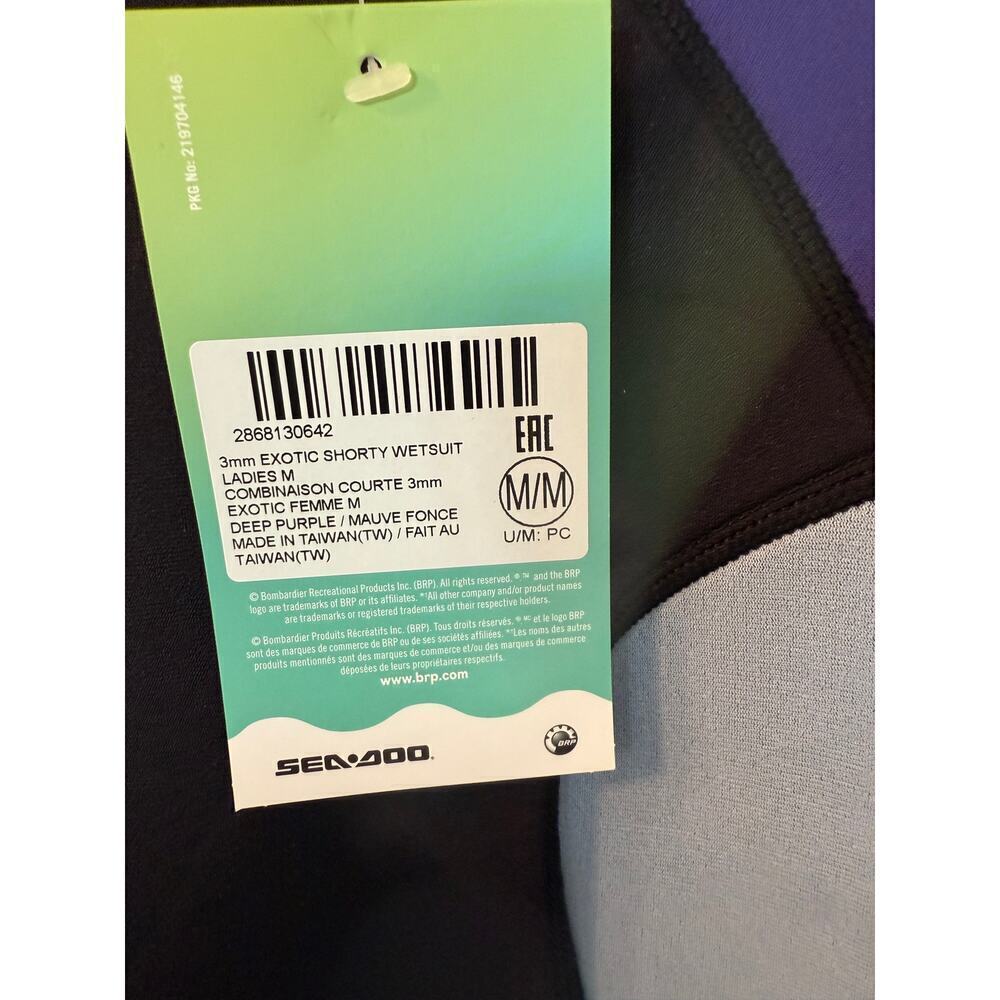 Sea-Doo Women's Deep Purple 3 Mm Exotic Shorty Wetsuit Size M - Picture 5 of 6